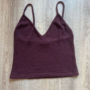 Brandy Melville maroon ribbed tank